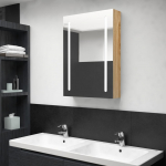 Led vannitoa peegelkapp, tamm, 50 x 13 x 70 cm