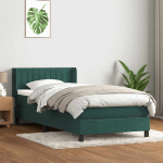 Box vedruvoodi madratsiga tumeroheline 80x220 cm samet