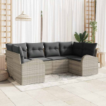 Aia diivanikomplekt padjaga 6 pcs helehall pol&uuml; rattan