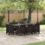 Aia s&ouml;&ouml;gilaudade komplekt 9 pcs pruun polt rattan