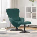 Munatool koos jalatoega tume rohelise 63 x 73 x 90 cm samet