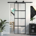L&uuml;kanduks, must, 76x205 cm, karastatud klaas ja alumiinium