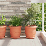 &Uuml;mmargune lillepott 6 pcs kohviroosa &oslash; 26 x 21.5 cm plastmass