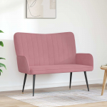 Kaks kohtaline diivan roosa 115 x 61 x 87 cm samet