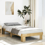 Voodiraam ilma madratsita 75x190 cm t&auml;ispuidust tamm