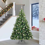 Tehisj&otilde;ulupuu koos 300 led-iga roheline 240 cm pe ja pvc
