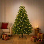 Kunstlik kokkupandav j&otilde;ulupuu 120 cm 150 led-i soe valge