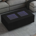 Kohvilaud led-tuledega, must, 116 x 69 x 40 cm