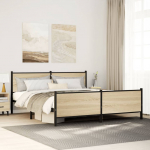 Metallist voodiraam ilma madratsita sonoma tamm 193x203 cm