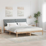 Voodiraam pehme peatoega peaga pruun 180 x 200 cm m&auml;nnipuit