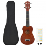 Sopran ukulele komplekt kotiga lastele naturaalne 21"