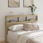 Voodipeatsi kapp led-tuledega, sonoma tamm, 160 x 17 x 102 cm