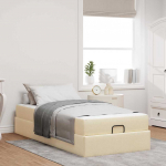 Voodi raam madratsiga cream 80 x 200 cm kangas