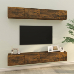Seina telerikapid 4 tk, suitsutatud tamm, 100 x 30 x 30 cm