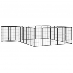 26 paneeliga koera m&auml;nguaed must 50x100 cm pulberv&auml;rvitud teras