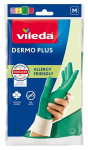 Vileda Dermo Plus &lsquo;M&rsquo; Gloves Green Cotton, Nitrile