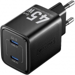 Vention 45W PD - GaN technology charger, 2x USB-C (black)