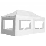 Kokkupandav peotelk seintega, alumiinium, 6 x 3 m, valge