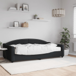 Diivanvoodi madratsiga, must, 100x200 cm, kangas