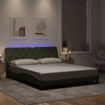 Voodiraam led-iga ilma madratsita, helehall, 160x200 cm, samet