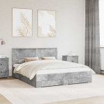 Voodi raam sahtliga peaga betoonhall 160 x 200 cm tehispuit