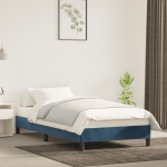 Voodiraam ilma madratsita tumesinine 90x200 cm samet