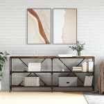 Konsoollaud, suitsutatud tamm, 180x30x75 cm, tehispuit ja raud