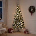 Kunstkuusk koos j&otilde;ulukuuliga 240 cm 300 led-i soe valge