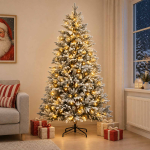 Kunstlik kokkupandav j&otilde;ulupuu 210 cm 300 led-i soe valge