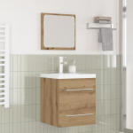 Vannitoa m&ouml;&ouml;bleset sahtliga peegliga 2 pcs must tamm tehispuit