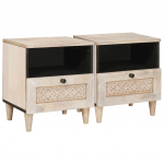 &Ouml;&ouml;kapp sahtliga 2 pcs beež 40 x 33 x 46 cm mangopuit