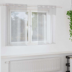 Voile kardin kardinatega 2 pcs helehall 140 x 140 cm pol&uuml;ester