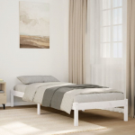 Voodiraam ilma madratsita, valge, 100x220 cm, m&auml;nnipuit