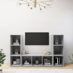Telerikapid, 3 tk, betoonhall, 107x35x37 cm, puitlaastplaat