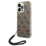 Guess GUOHCP14XH4STW iPhone 14 Pro Max 6.7 "brown / brown hardcase 4G Print Strap