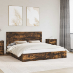 Laos voodi peaga suitsetatud tamm 180 x 200 cm tehispuit