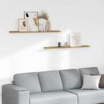 Seinariiul riiuliga 2 pcs beež 115 x 9 x 3 cm tehispuit