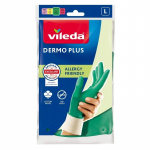 Vileda Dermo Plus &lsquo;L&rsquo; Gloves Green Cotton, Nitrile