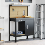 T&ouml;&ouml;toolid sahtliga riiuliga must 81 x 41 x 145 cm tehispuit