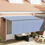 K&auml;igukohandatav varikatus sinine ja valge 350 x 200 cm