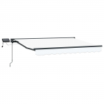 Manuaalne varikatus led-idega valge 3 x 2 m