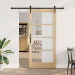 Libisev uks neutraalne 93 x 202 cm soe m&auml;nnipuit ja klaas