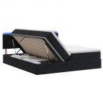Led-iga voodiraam koos madratsiga must 200 x 200 cm samet