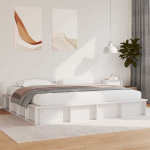 Voodi raam valge 180 x 200 cm tahke m&auml;nd