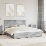 Voodi raam sahtliga peaga betoonhall 200 x 200 cm tehispuit