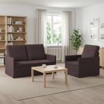 Diivanikomplekt 2 pcs tume pruun kangas