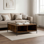 Kohvilaud suitsutatud tamm 90 x 90 x 41 cm tehispuit