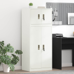 Hoiukapp 2 tk valge 60 x 40 x 145 cm teras lukustatav