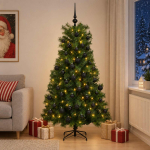 Kunstlik hingedega j&otilde;ulupuu koos kuulidega 210 cm 300 led-i