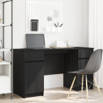 Laud sahtliga riiuliga must tamm 140 x 49 x 76 cm tehispuit